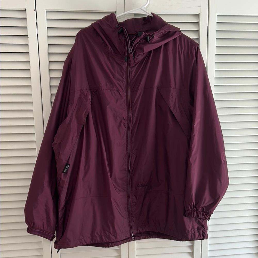 Cabela’s Maroon Hooded Packable Raincoat 2XL